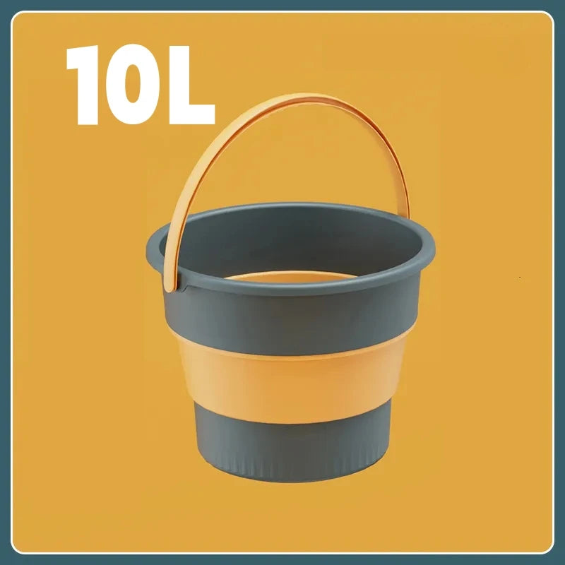 Folding Silicone Bucket with Lid