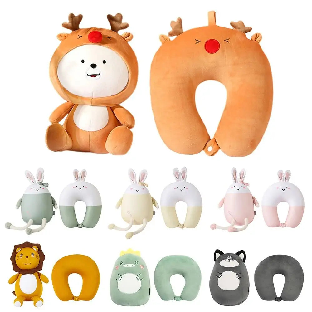 2 in 1 Cute Penguin U Shape Travel Neck Pillow