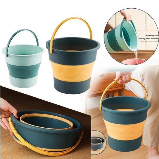 Folding Silicone Bucket with Lid