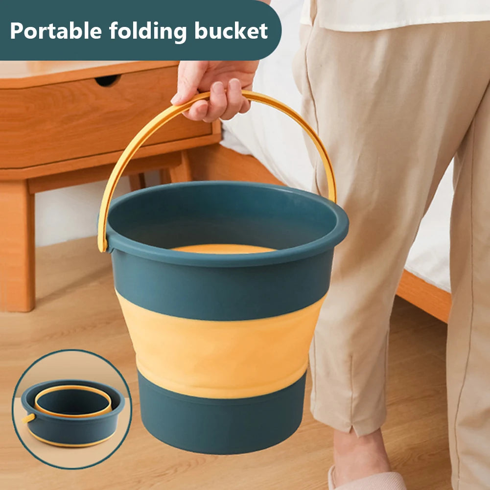 Folding Silicone Bucket with Lid