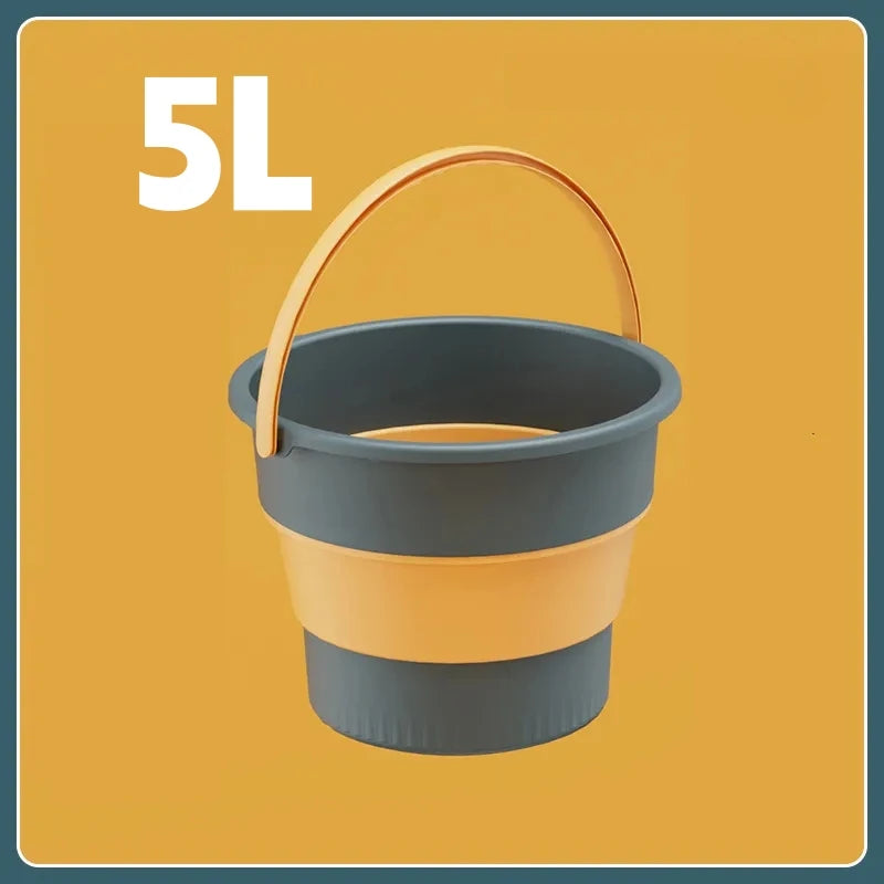 Folding Silicone Bucket with Lid