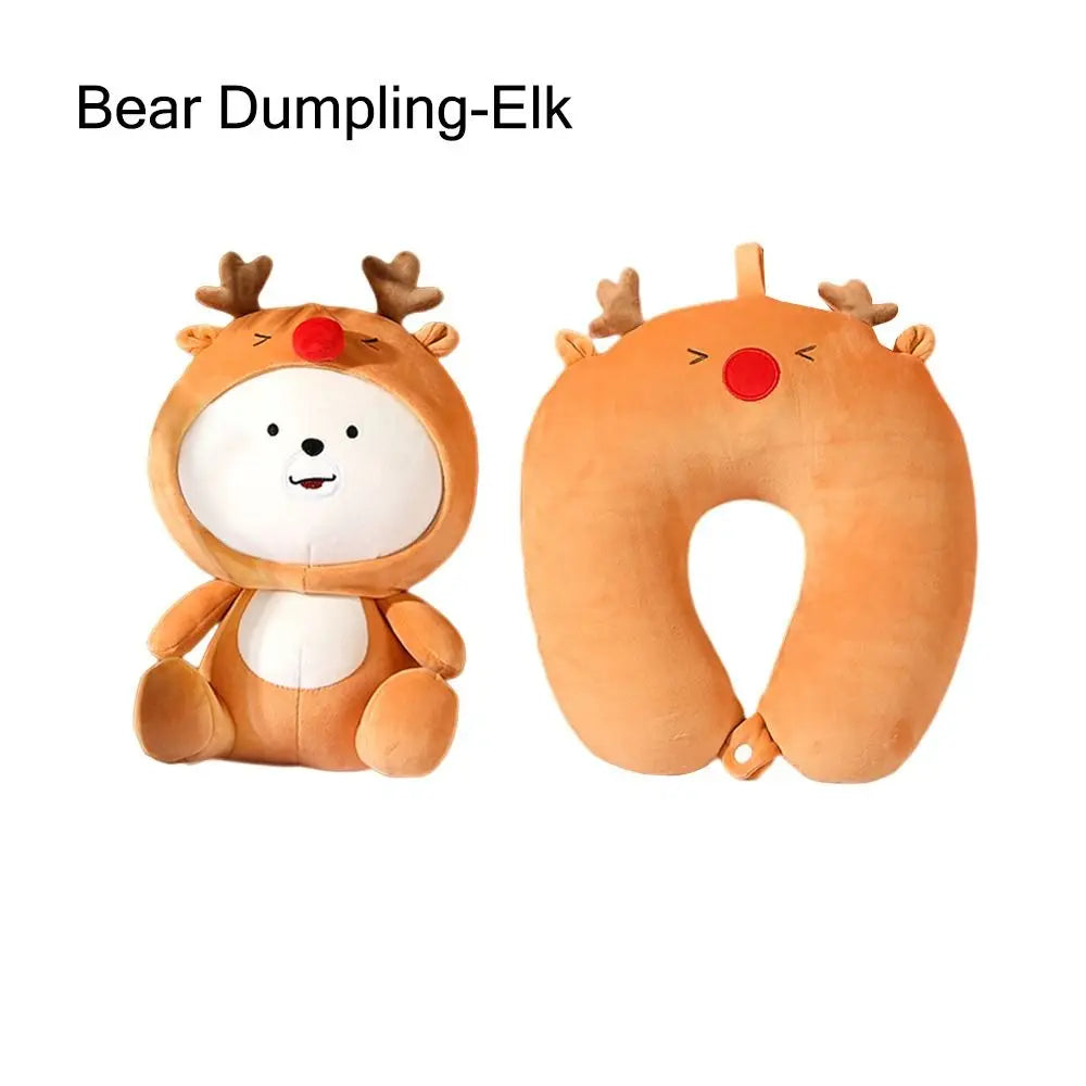 2 in 1 Cute Penguin U Shape Travel Neck Pillow