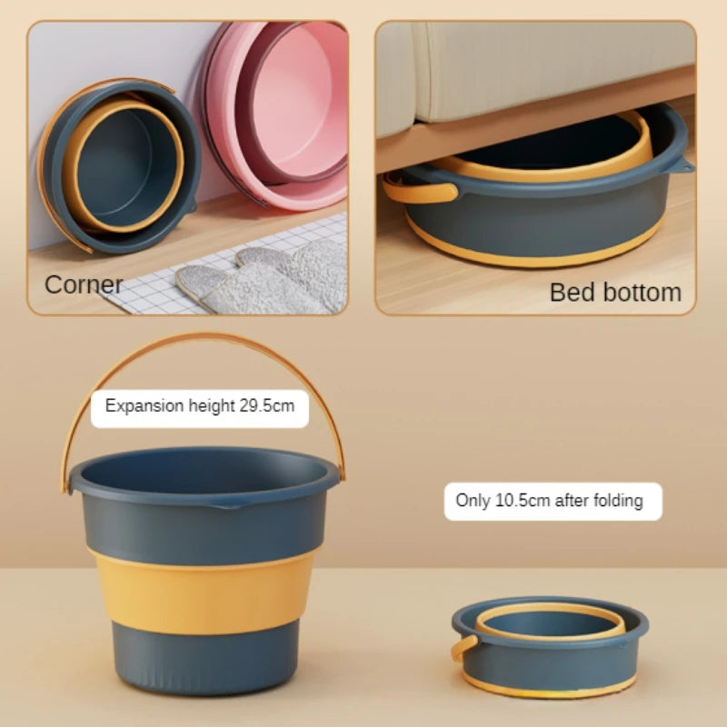 Folding Silicone Bucket with Lid
